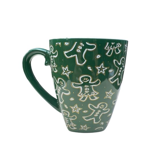 Starbucks Barista Green Gingerbread Christmas Mug 14 Oz Ceramic Holiday Festive - Picture 4 of 6